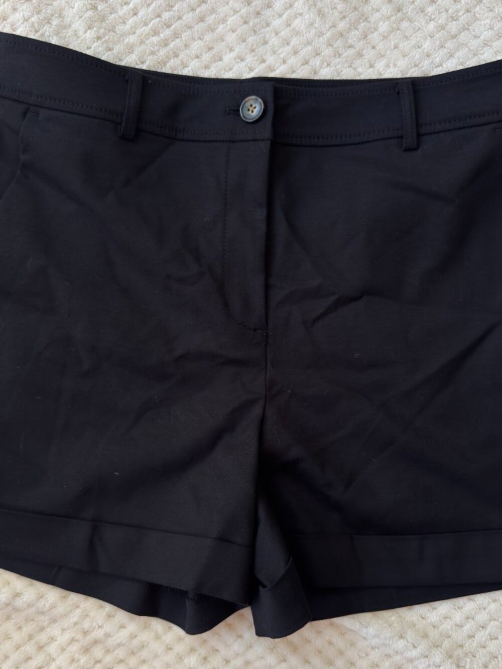 LOFT NWT Black Cuffed Shorts High Rise Trouser Dressy Workwear Sz 10